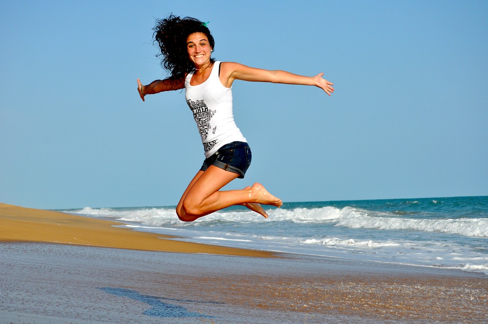 woman jumping